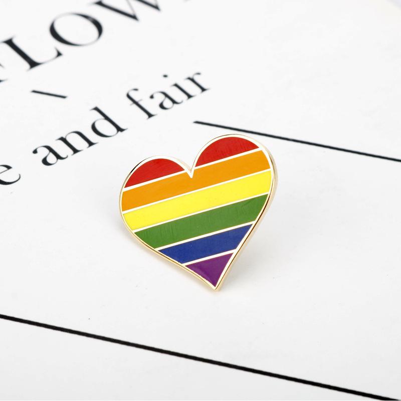 Geometric Arc Colorful Rainbow Stripe Creative Brooch for Women Brooches Pin Badges Alloy Backpack Icons Girls Jewelry Gift