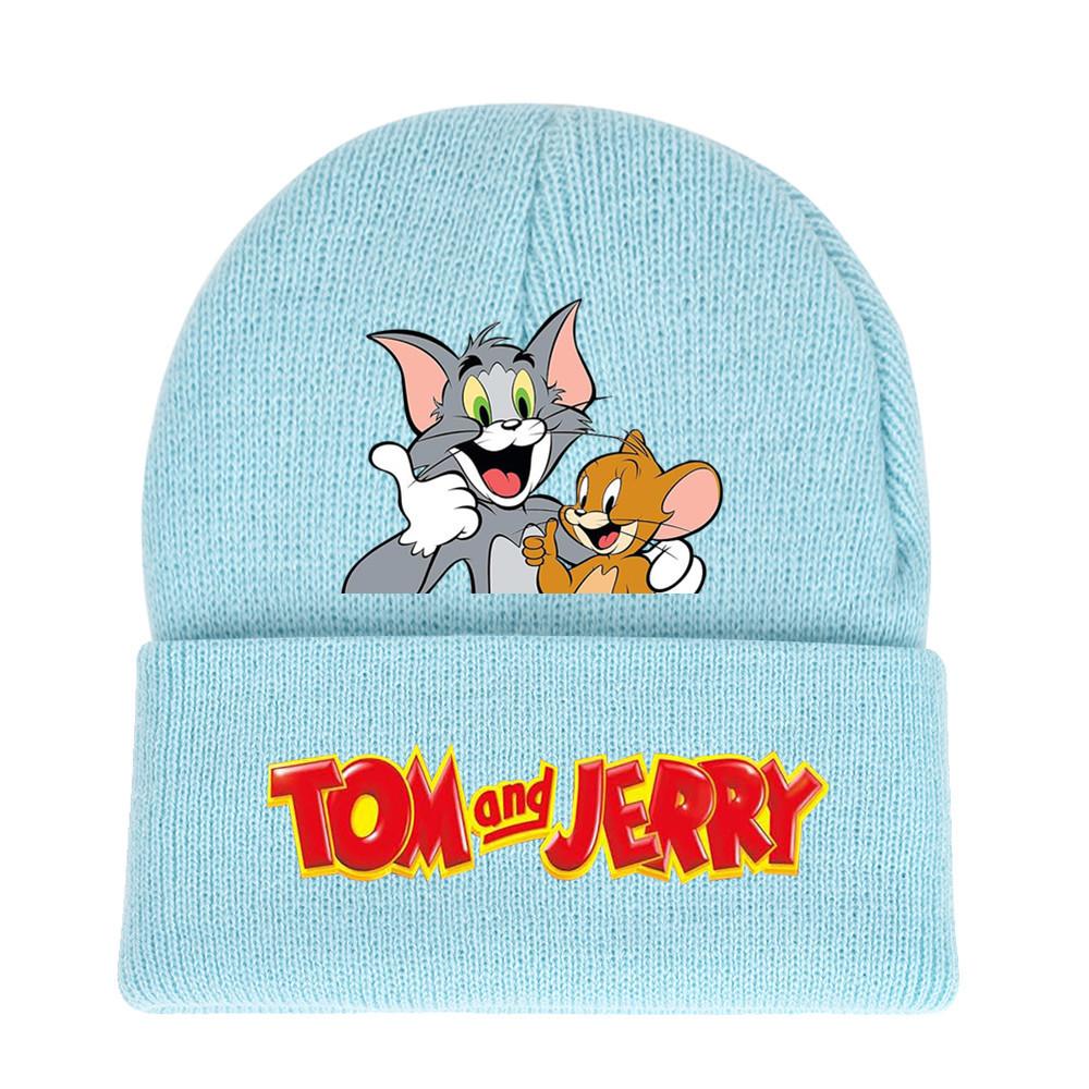 Jerry And Tom Cartoon Print Knitted Hat Hip Hop Cap Outdoor Fashion Gift Unisex