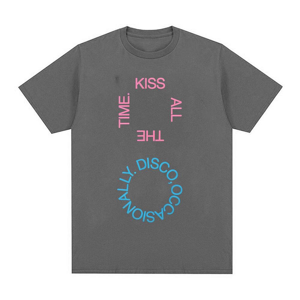 

Harry Style Kiss All Time Disco Occasional Travel Shirt 2026 Summer Mens Womens Shirts Luxury Fashion Pure Cotton Tshirt 4XL