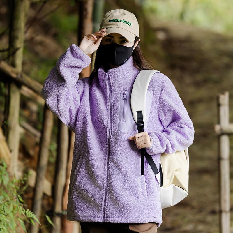 Autumn and winter outdoor couple fleece clothes women's warm new breathable fleece jacket men's fleece thickened fashion versatile