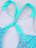 Girls Sleeveless Swimsuit Wide Straps Sapphire Print Horse Stars Pattern One Piece Bathing Suit