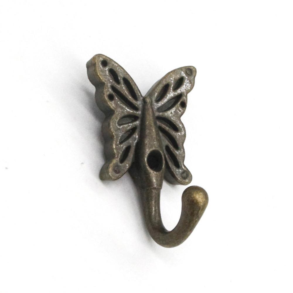 

5 Pcs Vintage Butterfly Wall Hooks Unique Door Key Ring Retro Coat Hook Home Decoration 5 Pcs
