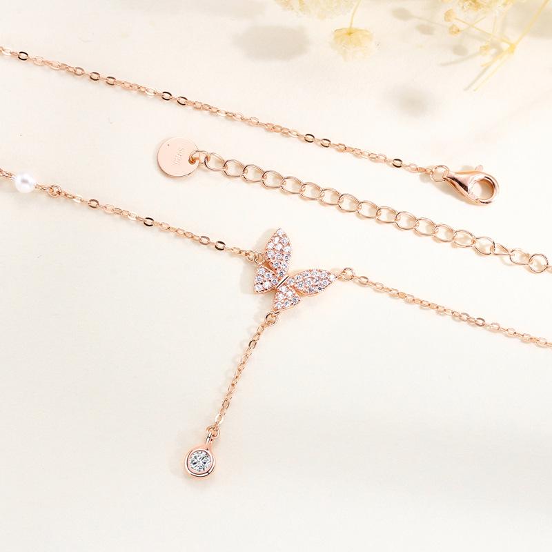 Butterfly Mori Tassel Necklace Women's Pendant Accessories Ins Women's Versatile Jewelry