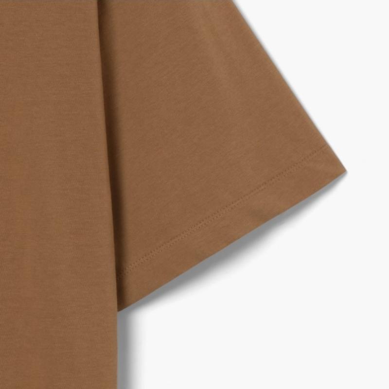 Tbrm CoTTon Crewneck T shirT Camel Tbe2m60000a28
