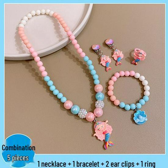 Frozen Princess Kids' Necklace & Bracelet Gift Set for Christmas or Birthday