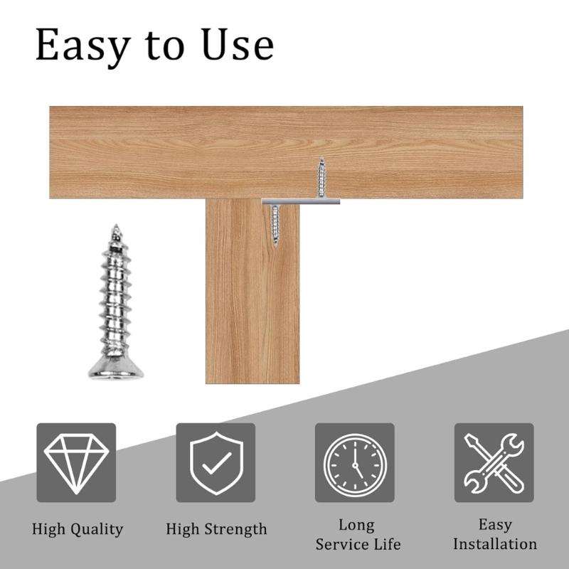 30PCS Metal Double Hole Fastener Plates Hardware Set Easy To Use for Cabinet Door Hinges Installation & Panel Joining