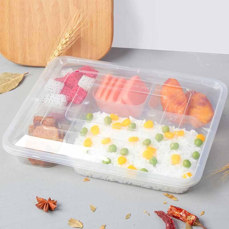 Lu Feng Lai Disposable 5-Compartment Plastic Takeaway Lunch Boxes (150-Count)
