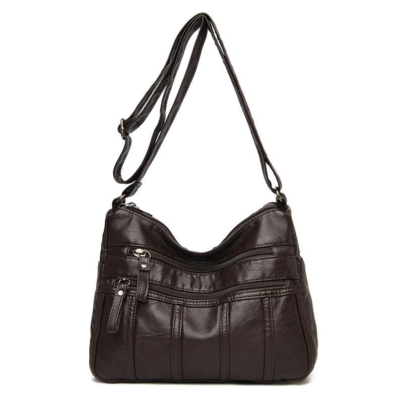 Classic Pu Leather Mens Crossbody Bag With Multiple Pockets For Daily Use