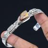 Sterling Silver Mexican Laguna Lace Agate Gemstone Sister Ethnic Bangle Bracelet
