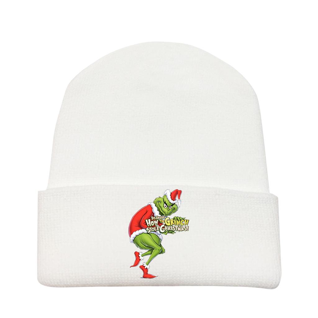 Christmas Geek New Line Velvet Hat Knitted Hat Winter Anti-freeze Sun Hat Printed Green Hat