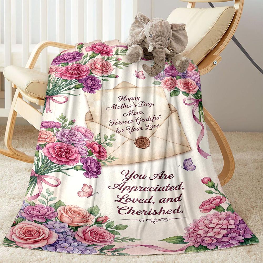 Mother's Day Love Blanket Suitable for Sofas,travel, Living Rooms Also a Good Gift for Friends and Family Suitable for All Seasons.