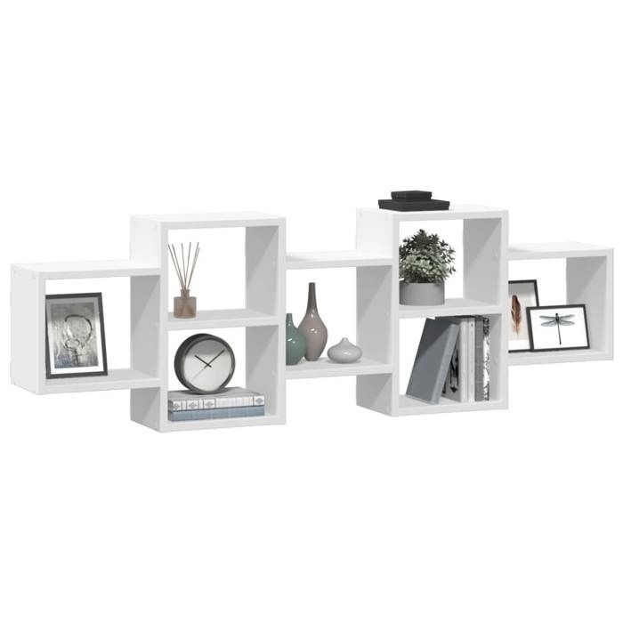 VidaXL Wall Shelf White 129x18x42 Cm Engineered Wood 853218