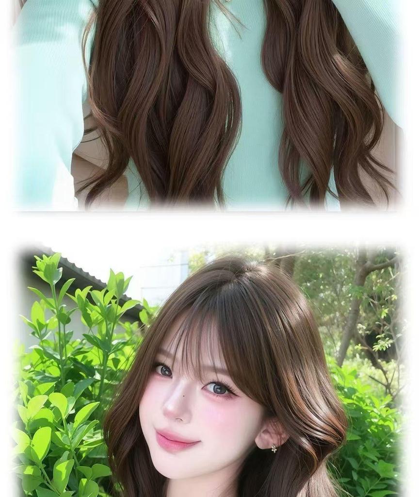 Women's Full Head Cover Wig with Long Curly Hair, Fluffy Big Waves, Natural-Looking Simulation Hair