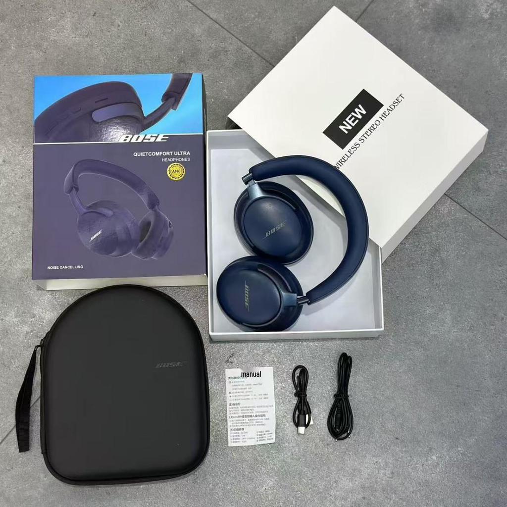 QC55 Noise-Canceling Bluetooth Over-Ear Headphones - Ultra Wireless, Foldable, with Leather Case