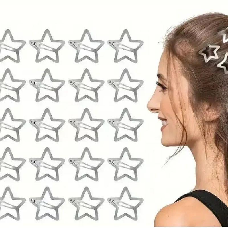 30pcs Star Thickened Square BB Clip, Water Droplet Clip, Metal Headpiece, Hair Accessory, Banger Hair Clip, BB Clip