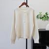 Autumn and winter new solid color loose high-end knitted sweater top lazy wind soft waxy sweater pullover woman