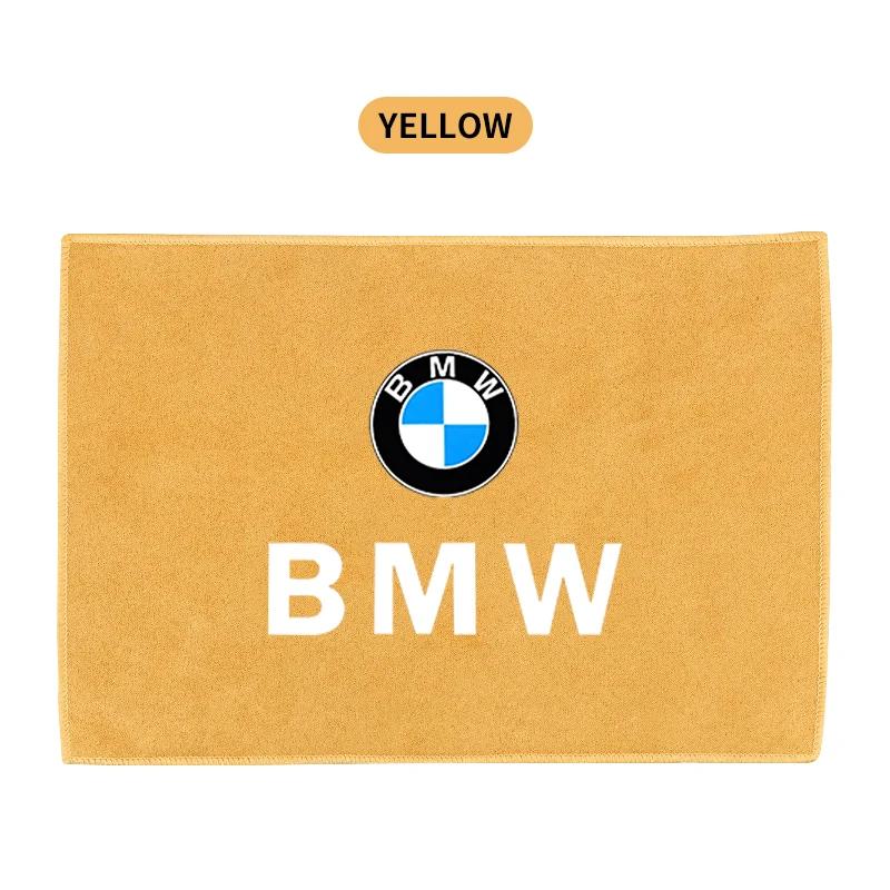 Microfiber Cleaning Suede Car Logo Towel Drying Rag Cloth For BMW 1 3 5 Series X1 X4 X5 X7 G20 G38 F20 F39 F48 E46 E60 E36 E39