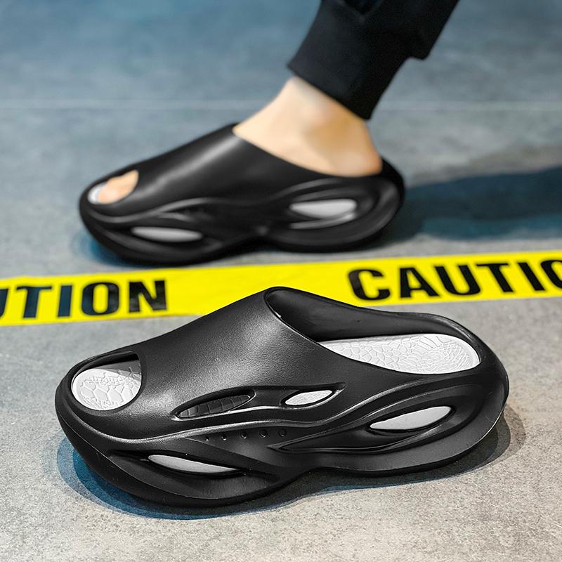 

Модная мужская обувь, сандалии и шлепанцы, летние кроссовки и шлепанцы, мужские нескользящие мягкие шлепанцы из ЭВА, повседневная пляжная обувь 36-37 чёрный