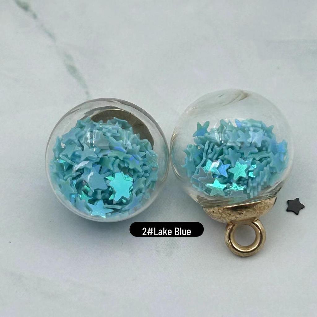 Glass Round Ball Star Sequin Pendant Earrings & Keychain Accessories