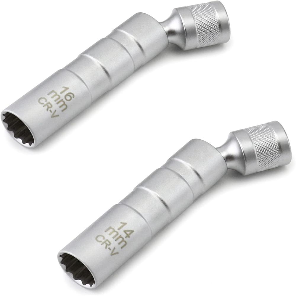 

14 мм и 16 мм магнитная поворотная головка для свечей зажигания, приводной 12-точечный стандартный инструмент для снятия головки свечей зажигания, вращение, подходит для большинства моделей автомобилей