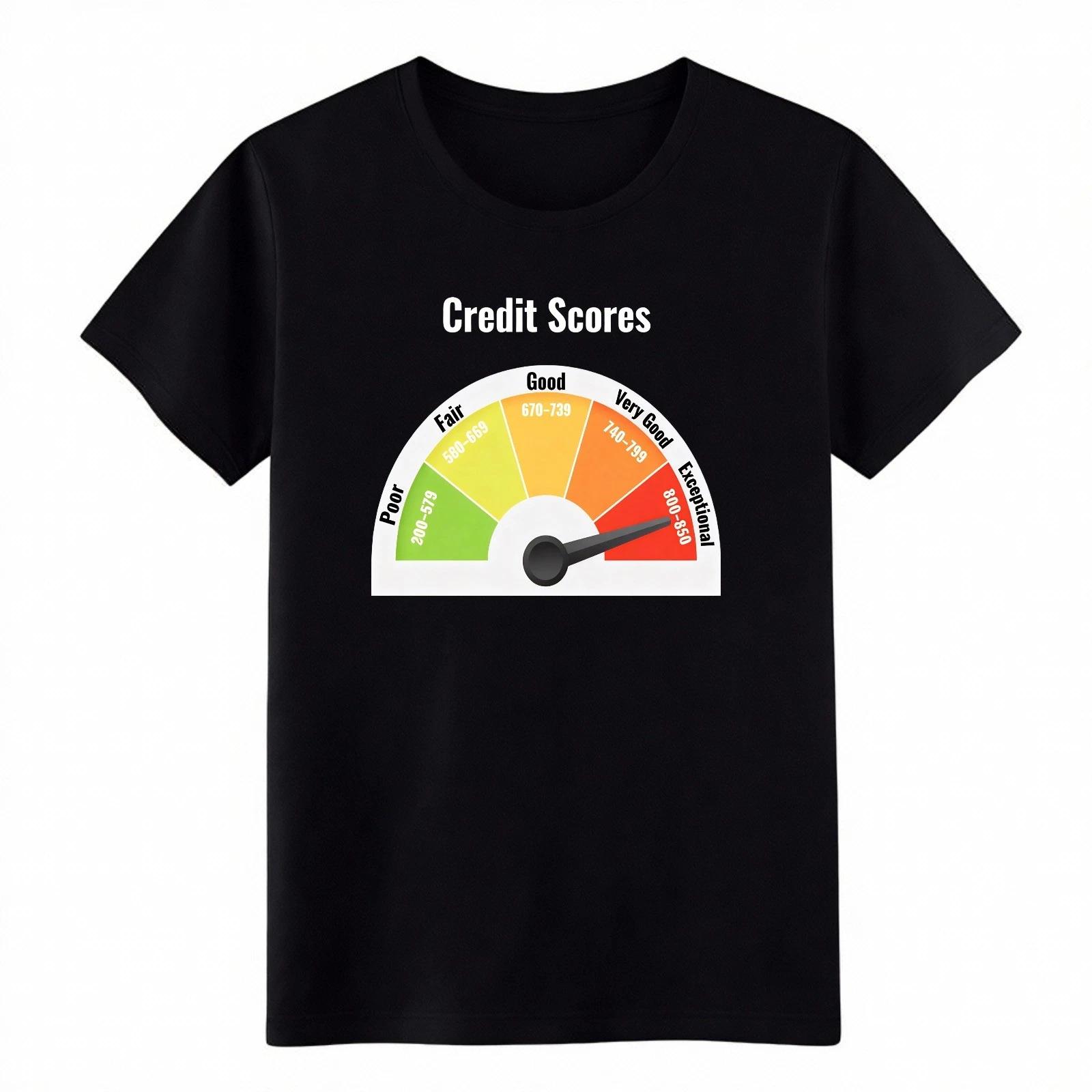 

Funny Credit Score Gauge Graphic Unisex T-Shirt S-5XL Cotton Tee Free Shipping 2XL