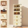 40-60cm Wide Transparent Foldable Double Door Floor Storage Cabinet with Multiple Layers