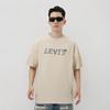 Levis Loose Letter Print Round Neck Short Sleeve T-Shirt Men Tops Beige 001B0-0001