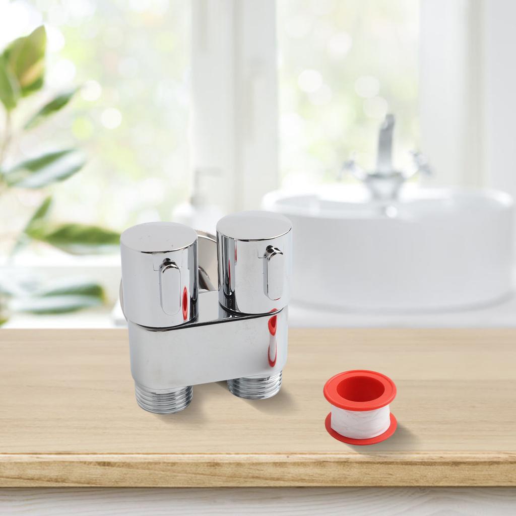 Double Outlet Angle Valve Wall-Mounted Toilet Inlet Valve Bathroom Washing Machine Water Stop Quick Opening Angle Valve Faucet