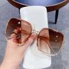 Modische quadratische übergroße Sonnenbrille für Damen, Vintage, großer Rahmen, UV-Schutz, Sonnenbrillen, Damen, klassisch, UV400-Brille