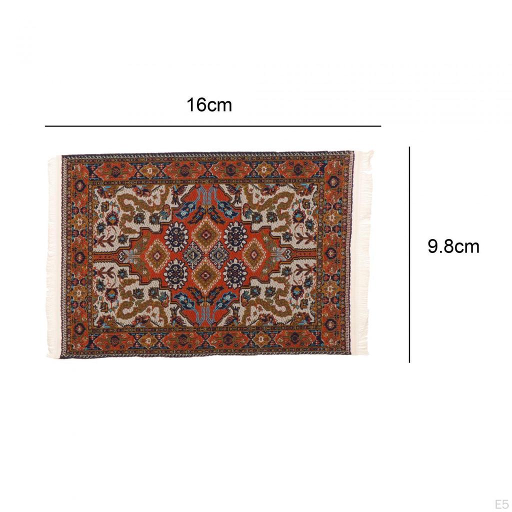 Covor Casă de Păpuși 1/12 Covoraș de Ușă Casă de Păpuși, Cameră de Zi, Jucărie de Joc de Rol, Mini Covor Țesut pentru Casă