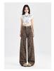 2024 Women's High-Waisted Leopard Print Wide-Leg Jeans for Petite - Autumn/Winter Collection