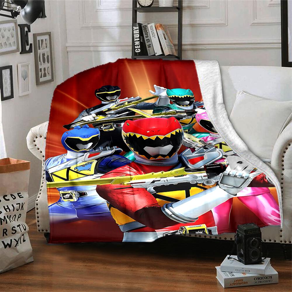 1Pc Power Rangers Teamup Blanket For Couch Bed Plush Cozy Fuzzy Blanket Super Soft Warm Blankets For Fall And Winter 0918261