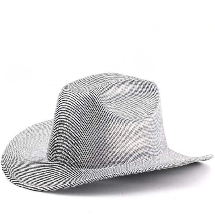 Fluorescence Western Hat Large Brims Knight Hat Cool Nightclub Hat Party Supply Large Brims Hat Shimmering Travel Sun Hat