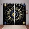 2Panel Retro Sun Moon Curtain Constellation Darkening Window Curtain Gothic Boho Mandala Drapes For Living Room Bedroom Window