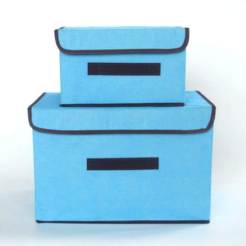 Collapsible Non-Woven Fabric Storage Box with Lid - Portable, Dustproof Organizer for Clothes and Clutter