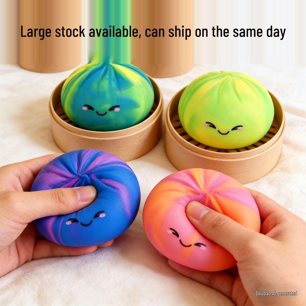 Jouet anti-stress Baozi: Mignon, Réaliste, Rebond Lent Soulagement du Stress