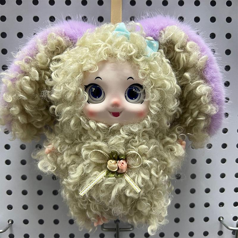 Cute Fluffy Curly Fur Plush Doll Keychain Portable Small Pendant for Bag Decor Birthday Valentine's Gifts for Teens
