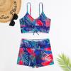 High Waist Bikini Swimsuit Women 2024 Push Up Bikini Floral Swimsuit Print Bikini Boxers Swimwear Swim Trunks Bathing Suit