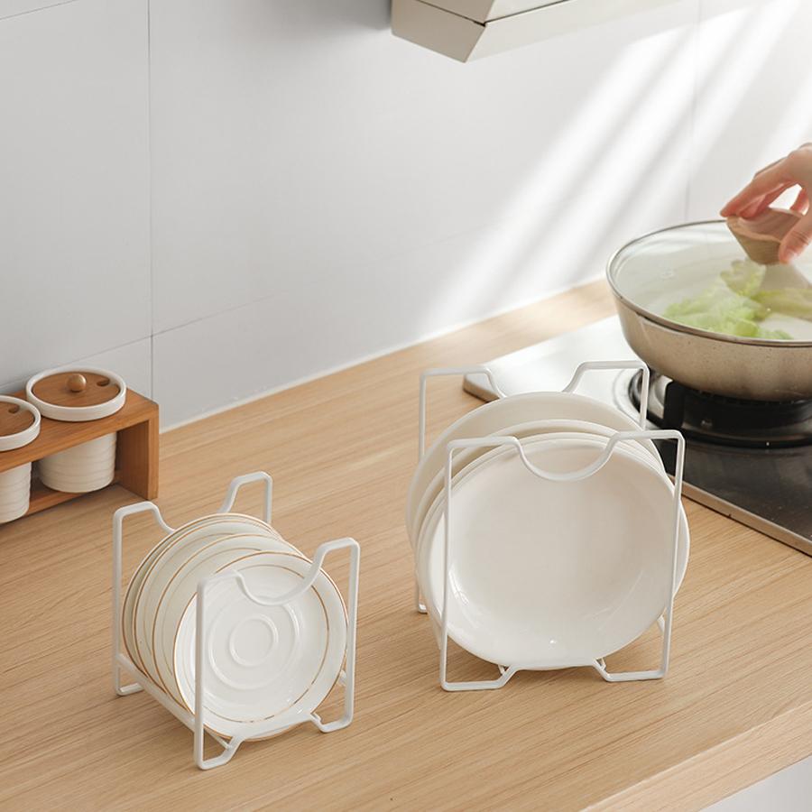 1PCS Plate Rack Plate Drainer Countertop Kitchen Plate Disposal Drainer Multi-functional Put Plates and Dishes Pot Lid Organiser
