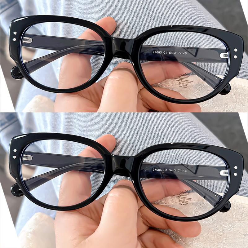 2Pcs Transparent Large Myopia Glasses Ultralight Square Frame Anti-Blue Minus Eyeglasses Retro Prescription Eyewear