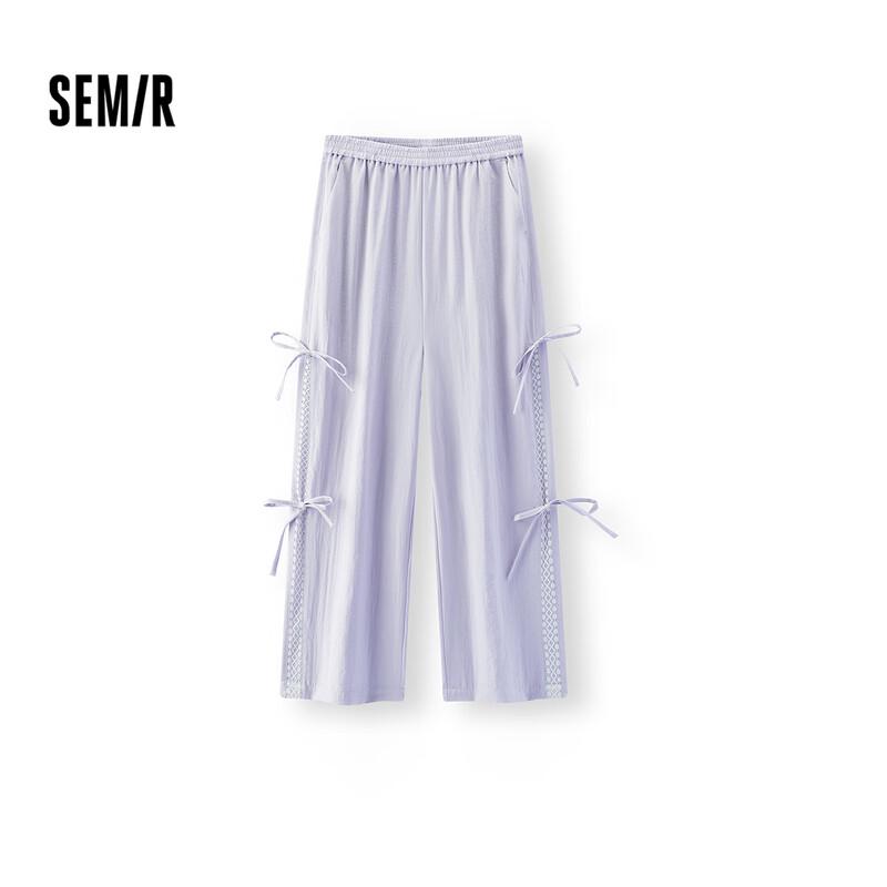 Semir Women s Bowknot Lace Wide-leg Casual Pants S