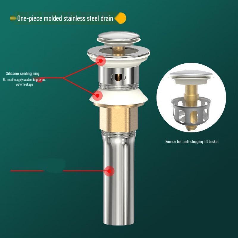CHENDU Basin Pop-Up Drainer with Stainless Steel Pipe