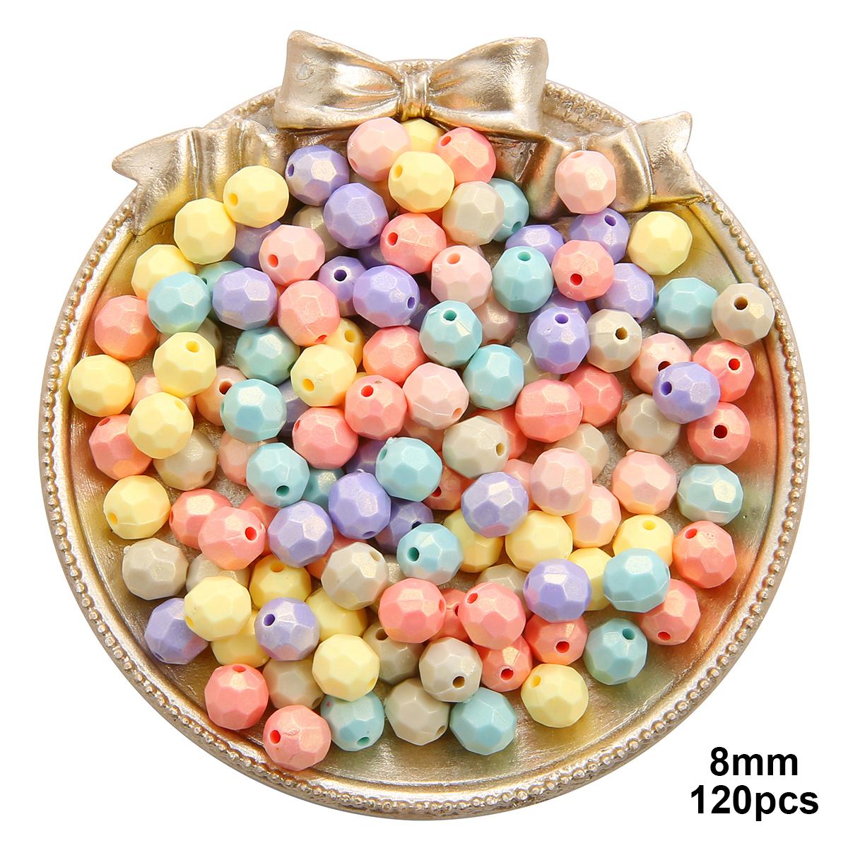 

Блестящие разноцветные акриловые бусины со звездой и сердцем в виде тыквы для DIY ювелирных изделий, аксессуары для рукоделия 8mm 120pcs