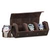 Hiram Hexagonal Genuine Leather Watch Watch Storage Waterproof and Shockproof Leather Watch Case for Travel and Storage 3-Watch Roll, Box,
