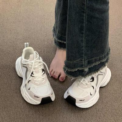 Nuove Sneakers Chunky da Donna Autunno Scarpe Casual in Mesh Traspirante Sneakers Tennis Femminili con Plateau Stringate Scarpe Vulcanizzate