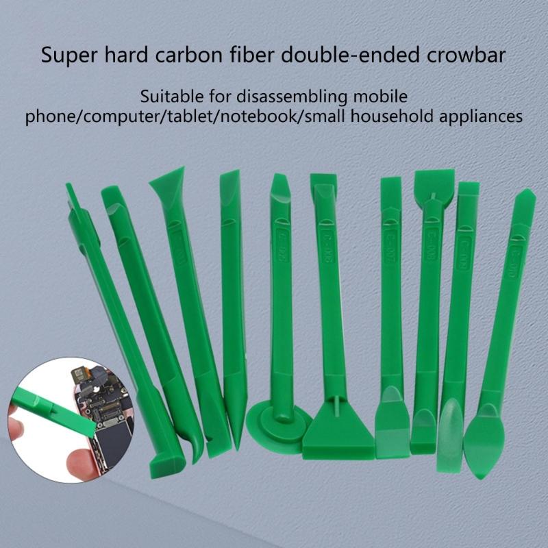 10-teiliges Öffnungsset, Reparatur-Hebelwerkzeuge, Kunststoff-Spudger, Brecheisen für Smartphone, Laptop, PC, Demontage, Reparaturwerkzeuge