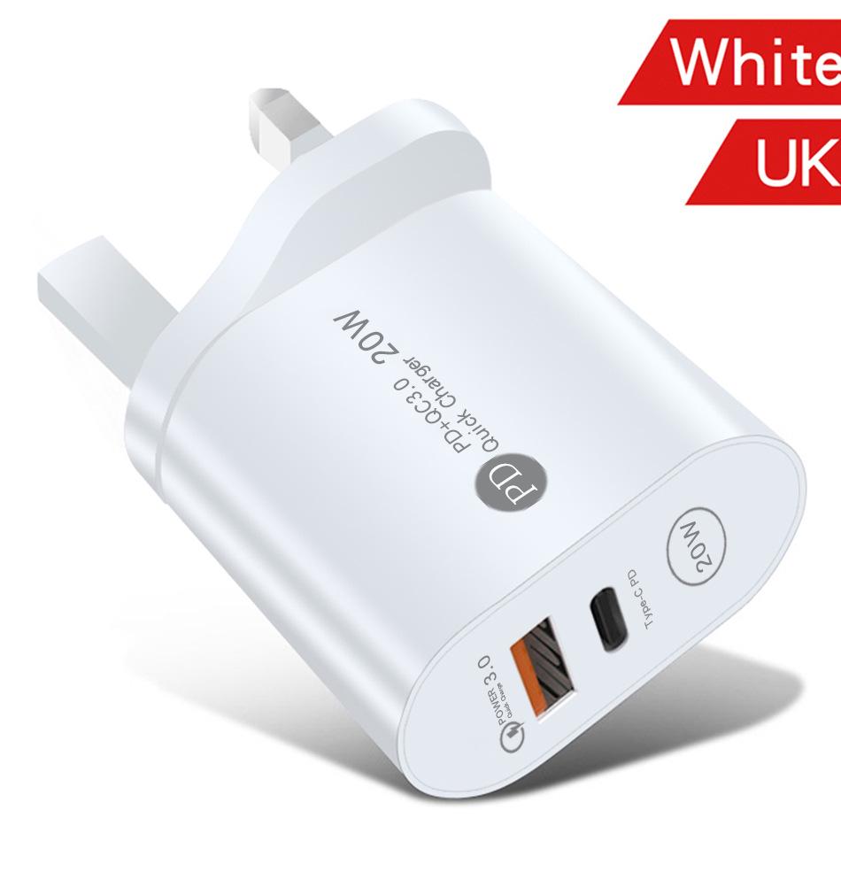 PD12W 5V/2.4A Type-C Mobile Charger with EU/US/UK Adapter