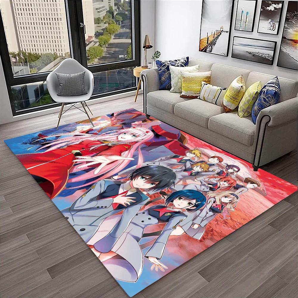 DARLING In The FRANXX Cartoon Zero Two Sexy Girl Carpet Rug for Home Living Room Bedroom Sofa Doormat Decor,Non-slip Floor Mat
