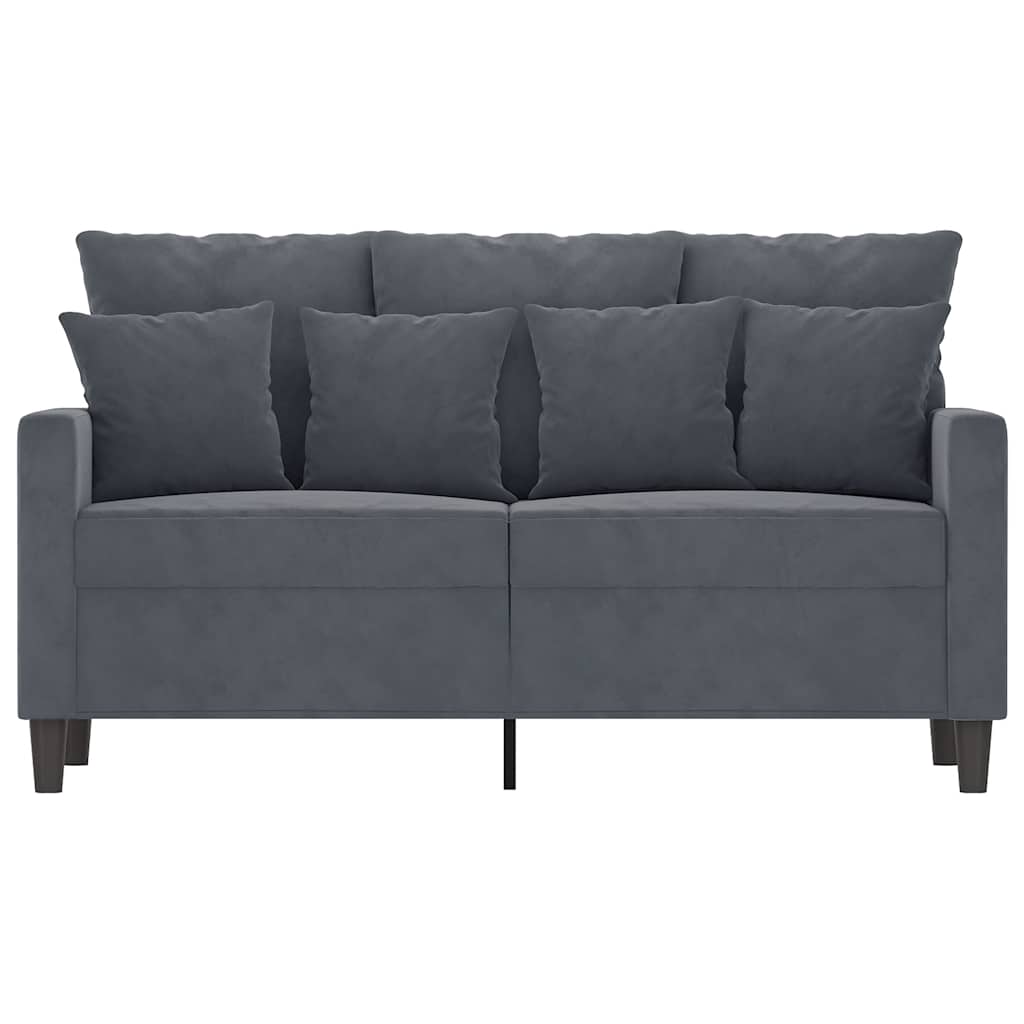 Vidaxl 2-Seater Sofa, Dark Grey, 120 Cm, Upholstered In Velvet