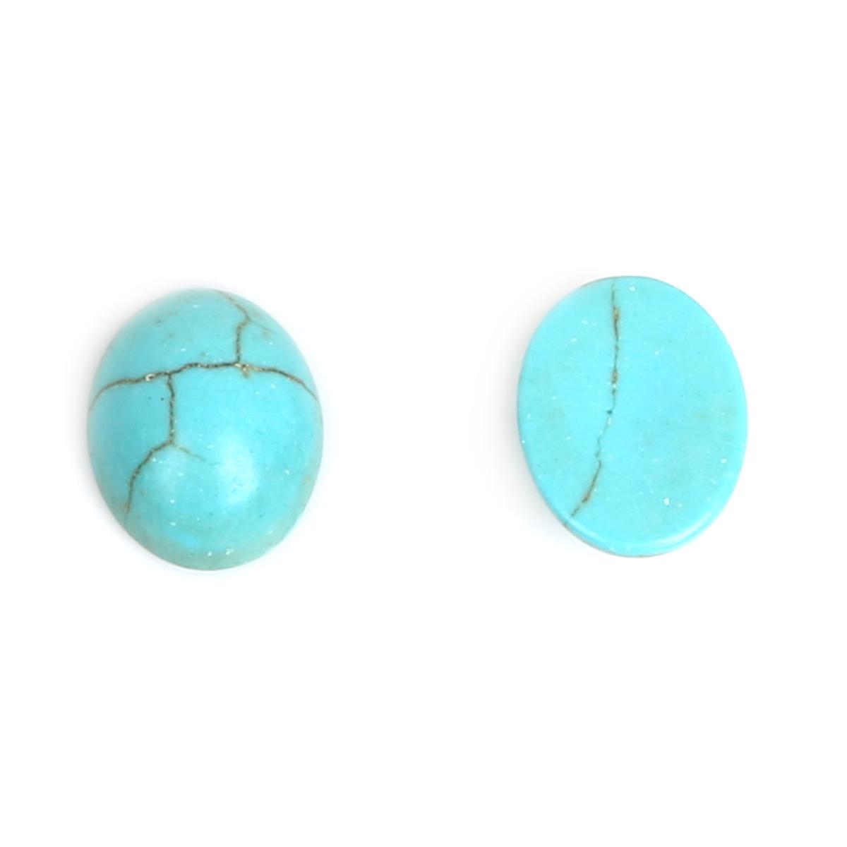 

Бисер из бирюзы, говлитовый камень, кабошон, бусины, полуовальные бусины с плоской задней частью, ювелирные изделия, подходят для изготовления колец, браслетов, материал 8x10mm 30pcs бирюзовый